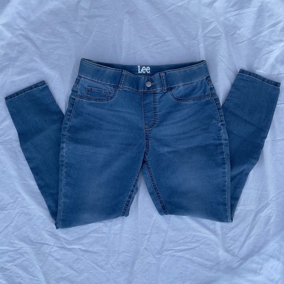 Lee Denim - Lee Pull on skinny denim jeans jeggings medium wash size medium